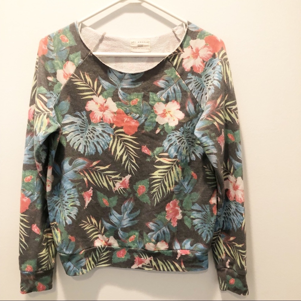 Anthro Sol Angeles Hawaiian Floral Sweatshirt XS